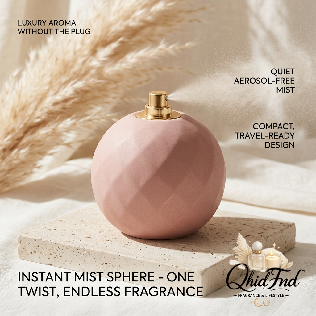 QhidFnd™ Portable Refillable Rollerball Perfume Bottles - Leakproof Geometric Glass Essential Oil Roller Ball with Keychain Clip - Travel Size Aromatherapy Fragrance Dispenser for Instant Calm & On-the-Go Luxury